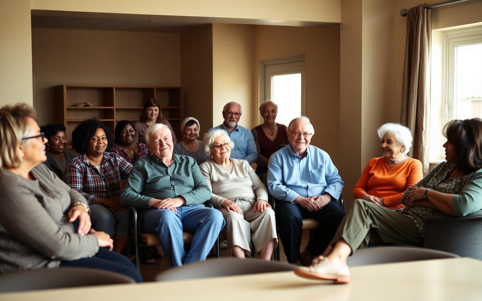 Residents of a Housing Alliance community gathered together.